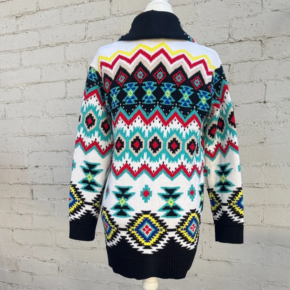 Alice + Olivia Jenn Fair Isle Cardigan Size XS